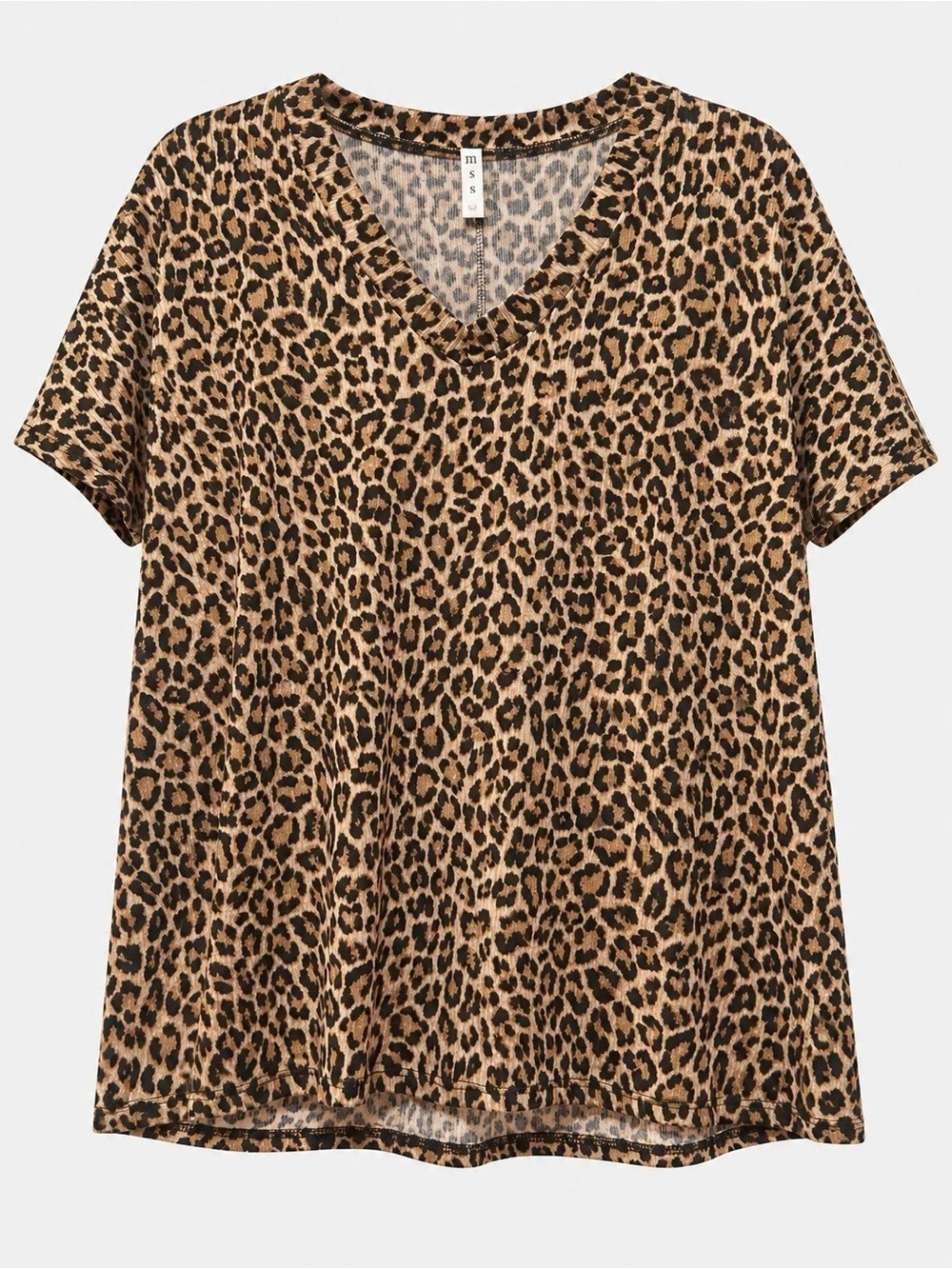 MTS Leopard Print V-Neck Size Small Like New